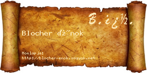 Blocher Énok névjegykártya